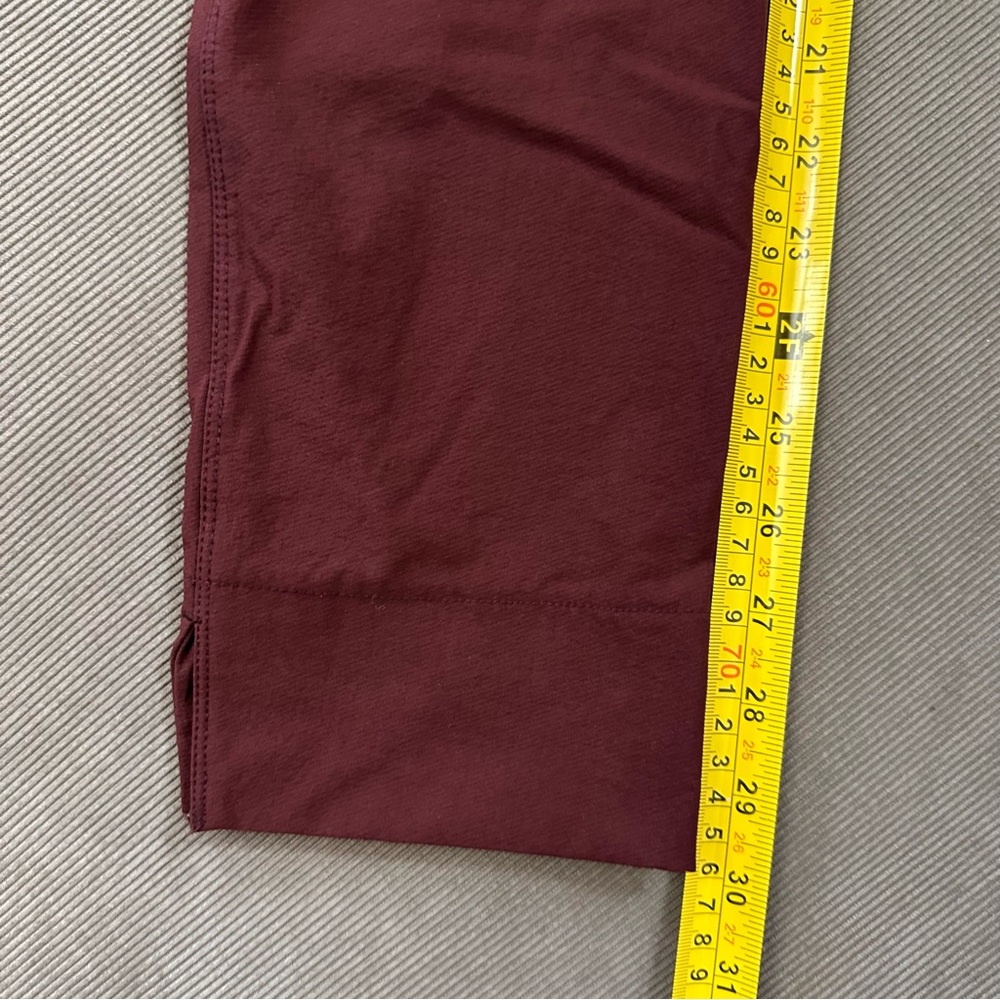 Athleta Wander Slim Ankle Pant Burgundy Women's Sz 6T Pockets Side Zip Taper - Picture 11 of 11